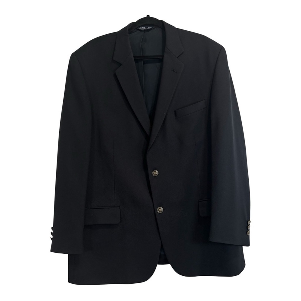 Vintage Oscar De La Renta Elegant Black Pure Virgin Wool Blazer Jacket Size 46R - Picture 2 of 13
